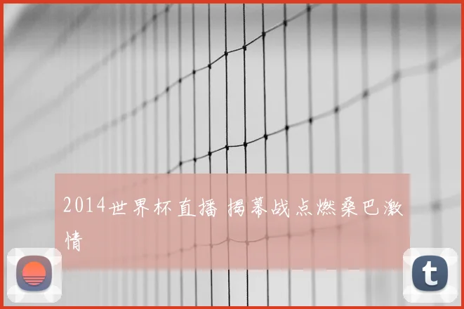 2014世界杯直播 揭幕战点燃桑巴激情