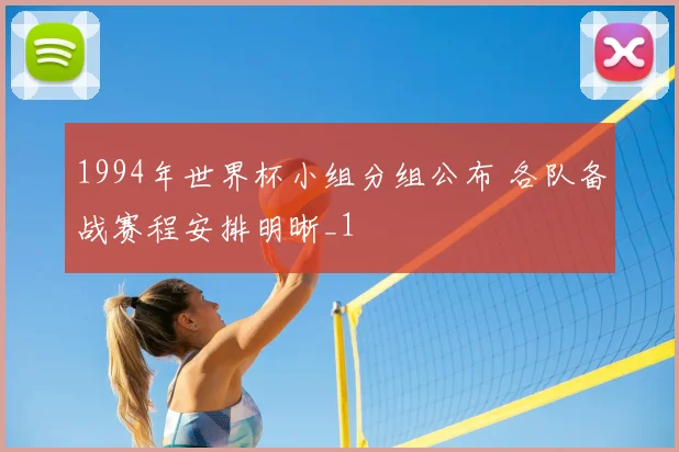 1994年世界杯小组分组公布 各队备战赛程安排明晰_1